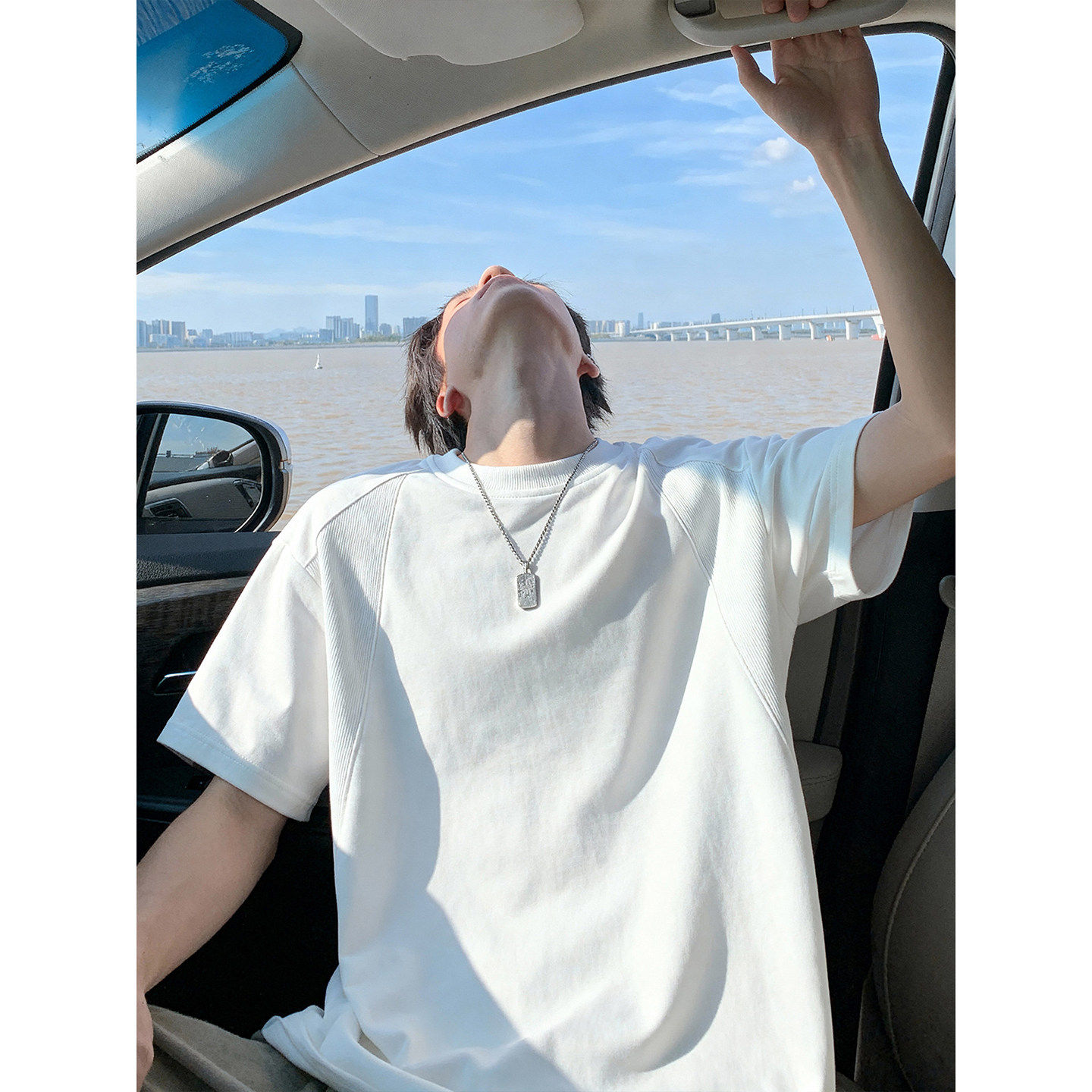 韩国Uamtor短袖T恤男cleanfit拼接夏季重磅内搭打底体恤正肩上衣