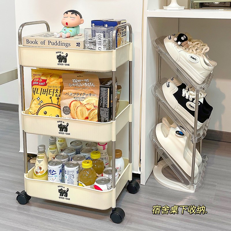 速发大学生鞋舍桌下收架小推车置物架书桌桌底下铺宿纳好物寝室鞋