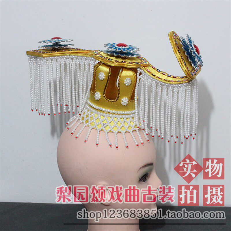 速发戏曲新款服装舞台演出用品霸王别姬头饰手工制作点绸虞姬如意