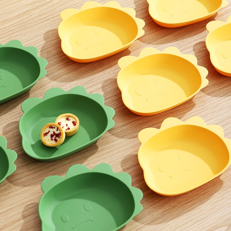 速发宝宝吐骨盘零食盘水果盘家用创意塑料易渣子收纳收拾餐桌残盘