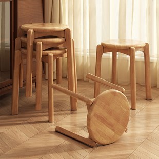 速发凳子家用圆凳子客人 用备子加厚可叠放餐凳餐椅不占空间凳高