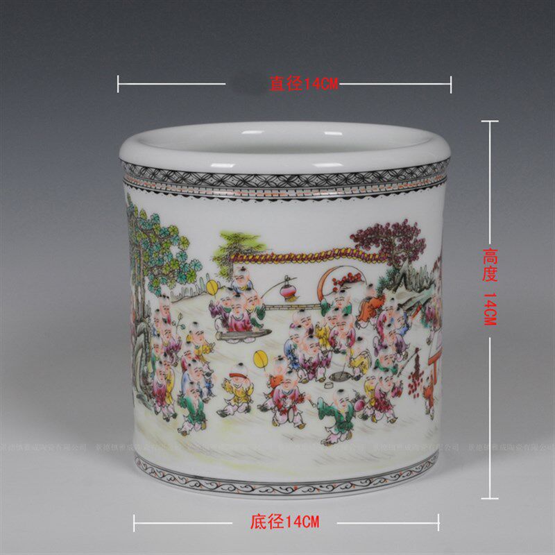 速发景德镇粉彩瓷笔筒 时尚花瓶 现代陶瓷元旦节品实用送老师工艺