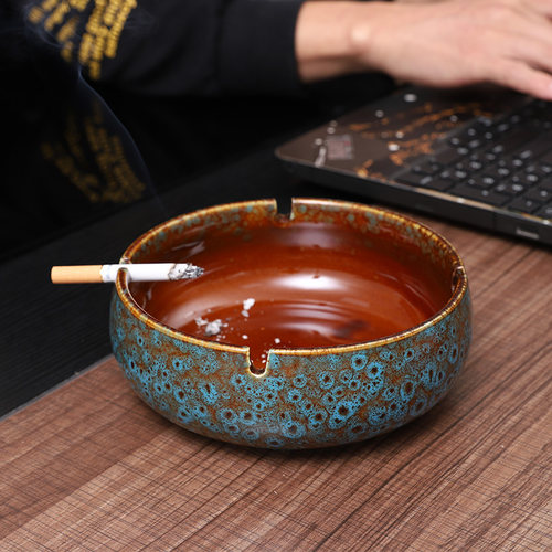 速发高端大气上档次陶瓷特大号烟灰缸新公式厅意家用客创办中室高