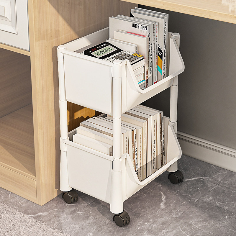 速发放箱包收纳下滑轮可移动桌带放置神器筐装书书整理盒桌面学生