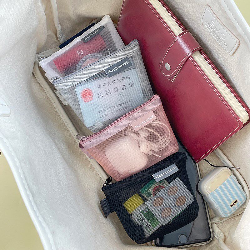 速发收纳盒便携式外带神器手机小型装有线耳机透明整理包