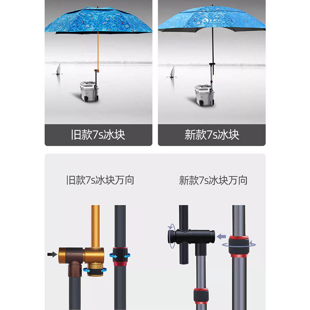钓鱼伞加厚2.4米防雨防晒黑胶渔伞台钓手杖伞碳素超轻万向大钓伞