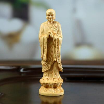 黄杨木雕刻迦叶阿傩尊者菩萨佛像家居装饰木质雕刻摆件人物手把件