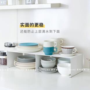 里本 可叠加置物架 多层厨房台面调料碗盘铁艺置物架柜子分层收纳