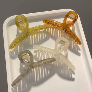 简约透明大抓夹亚克力盘发抓夹女超大号优雅后脑勺发饰发夹