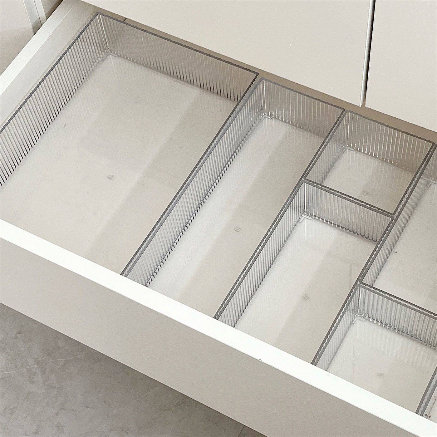 抽屉收纳分隔整理小盒子桌面厨房内置分格神器亚克力化妆品收纳盒