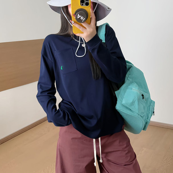 秋季宽松速干显瘦女士T恤长袖图片