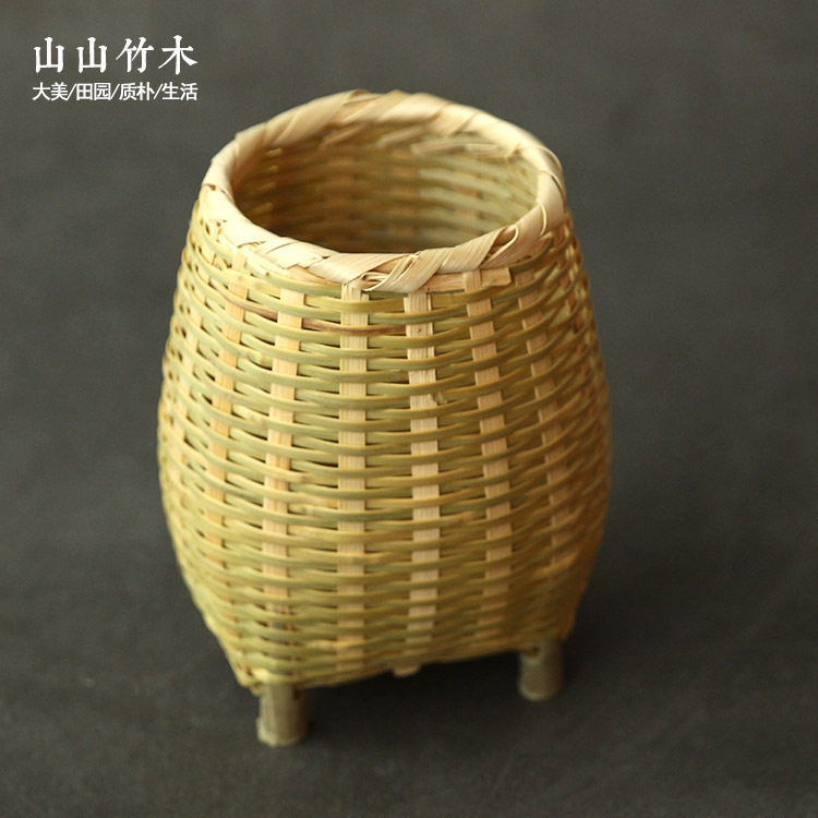茶道六君子 茶桶 君子筒 竹编 茶篓 竹 茶道 配件 收纳 手工 环保