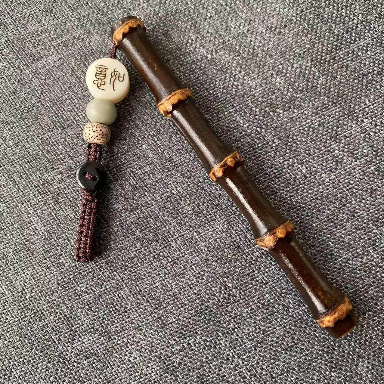 紫竹藤手串鸡血小紫竹根手把件藤实心玉化竹子把玩文玩高密度老料