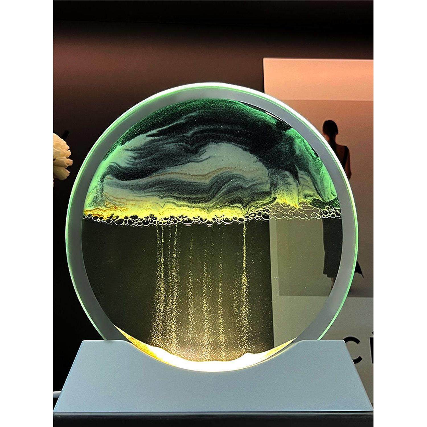 流沙画沙漏装饰夜灯2024 3D客厅酒柜装饰灯豪华瀑布台灯毕业礼物,3C数码配件,USB多功能数码宝,淘宝优惠券,粉丝福利购,淘宝优惠卷