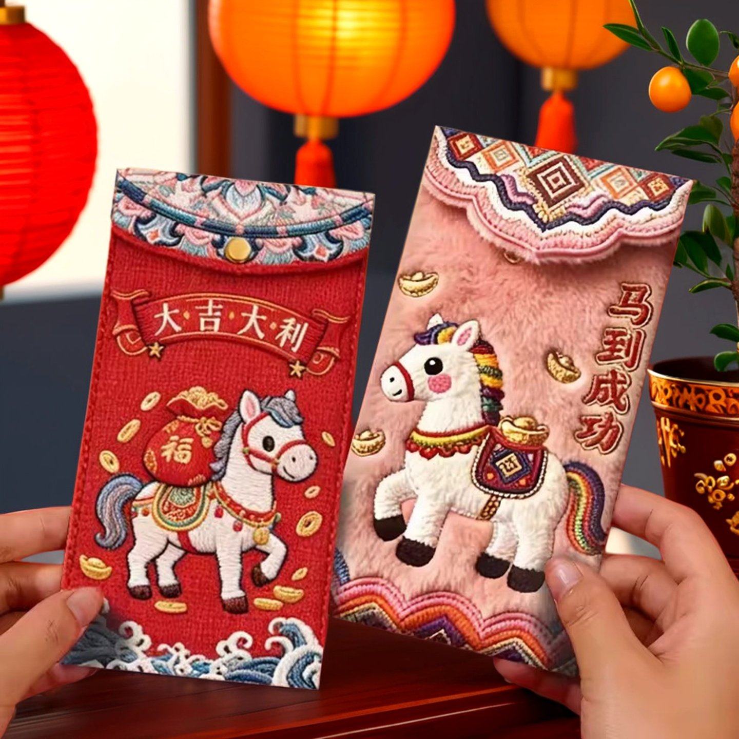 2026新款马年刺绣红包个性创意立体新年卡通可爱春节通用利是封过年发财拜年儿童小孩压岁钱高档随礼份子红包,文具电教/文化用品/商务用品,信封,淘宝优惠券,粉丝福利购,淘宝优惠卷