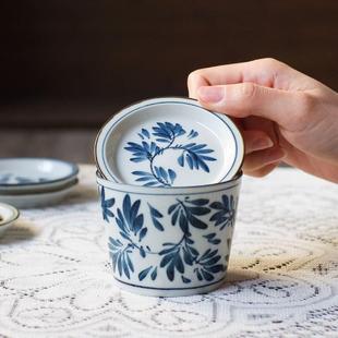 家用陶瓷杯水杯茶杯创意杯盖组合多用小碟子 西田木雨日式