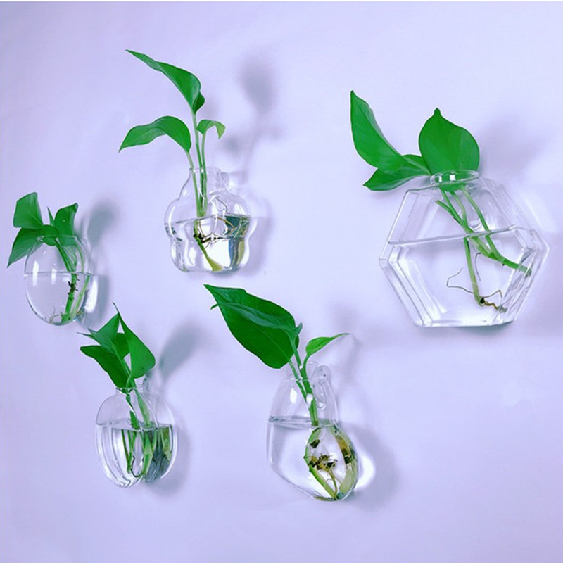 墙壁装饰花盆挂墙水培绿萝花瓶创意墙上挂壁挂鱼缸墙面装饰品挂件