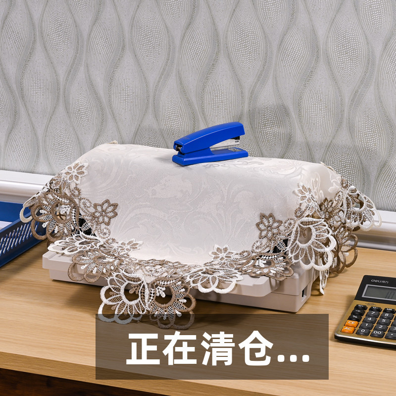 书桌音箱盖巾电脑音响罩布蕾丝小桌布防灰装饰蒙布套布防尘遮盖布