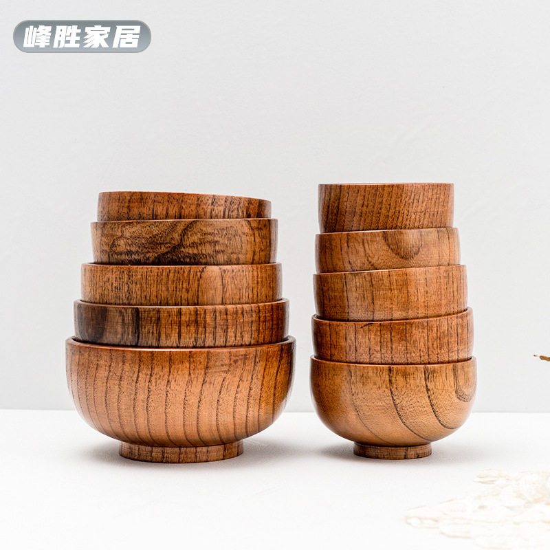 手工制味作日式木和风日料增餐汤实木小碗中式漆碗碗厅小汤碗
