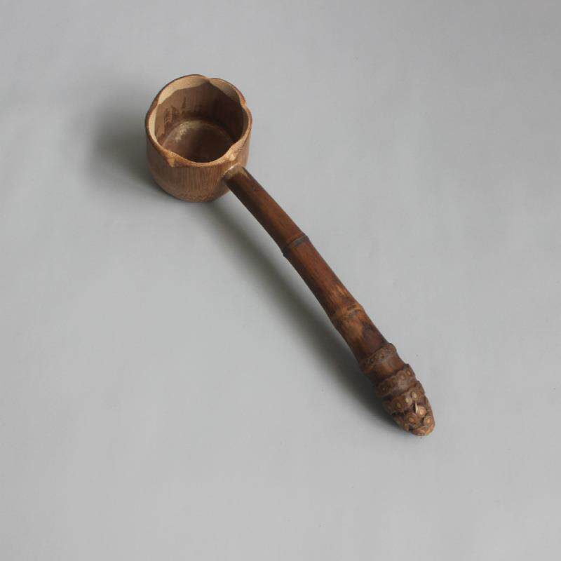 茶道竹根茶水勺竹制分茶勺长柄把舀水瓢小汤勺中式功夫茶具煮茶器