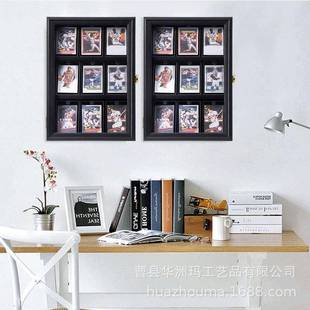 木收制星卡片纳墙上壁挂式球星卡片存储收纳盒盒盒木球制卡片展示