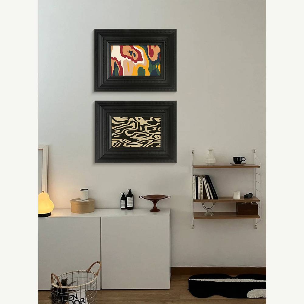 《粉葡萄》《蝴蝶兰》中古风餐厅装饰画水果艺术客厅挂画轻法式复图片