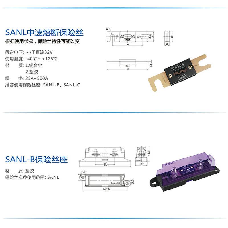 ANM中号多路汽车改装保险丝座汽车插栓式保险丝座新能源车保险盒