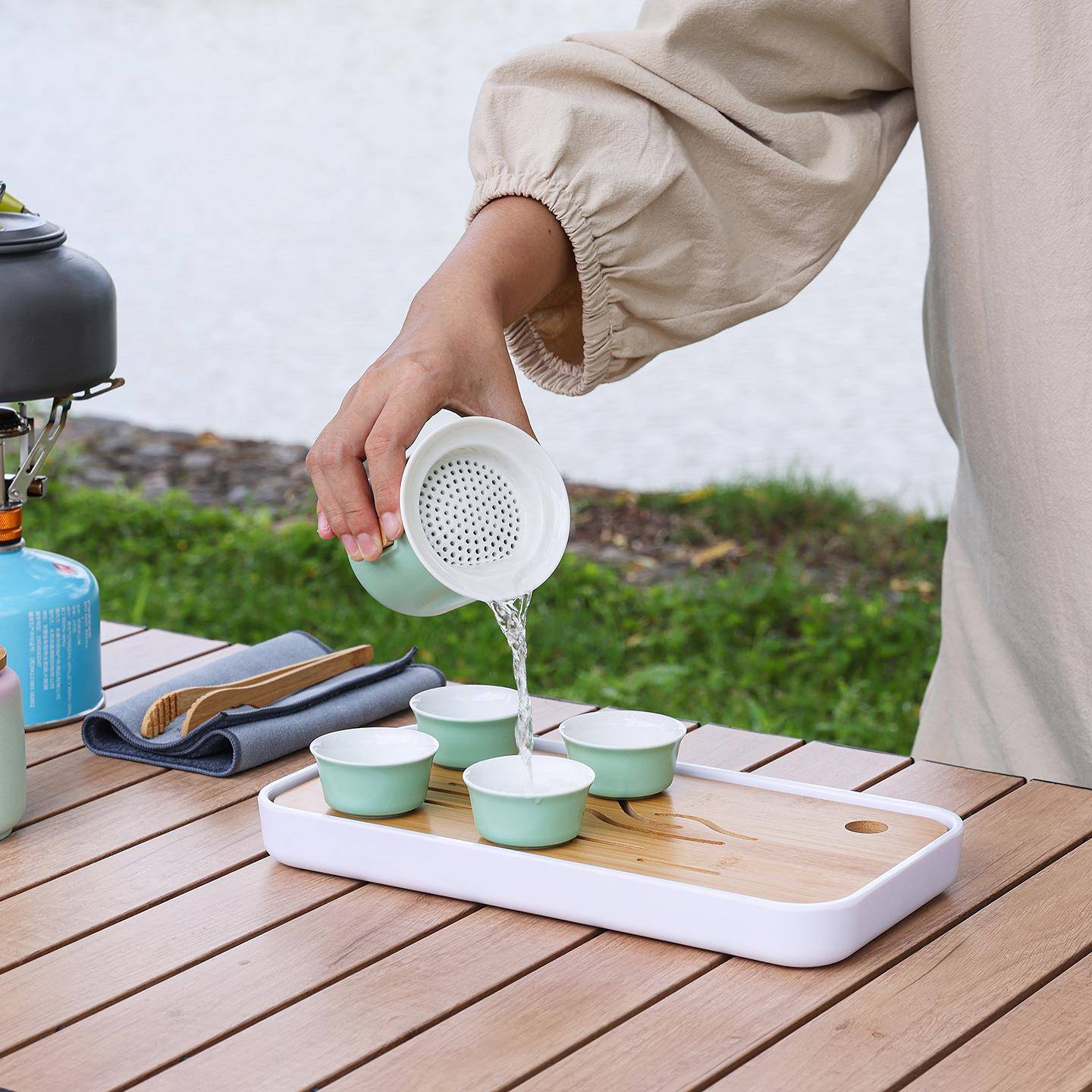 旅行茶具套户装WPJ-1001外露营携收纳包便带烧炉泡茶器整水套装备