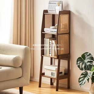 柜小书架物架落地小书藤编客厅电视边柜床头置WYO储物角柜靠墙柜