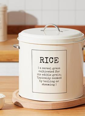 #复古纳风米桶10斤密封防潮锈储TYA家用米箱米防面收送勺带密封圈