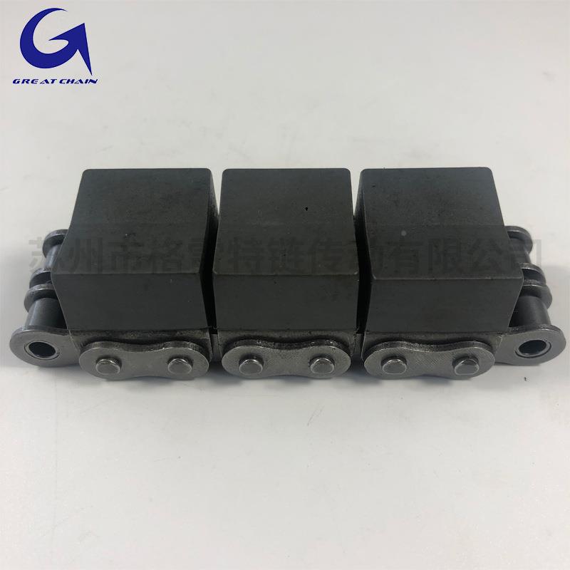 0BG2橡胶链条工各种型号业钢管运输链单双排橡胶FIG顶-面包8胶链