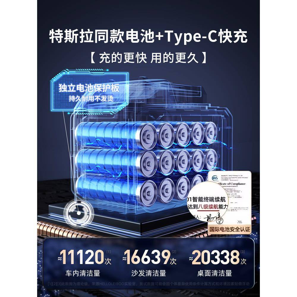 车载吸尘器用无吸线内充电吹两用家用HUS小型迷你手持汽车车车大