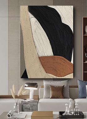 RJS纯手立体肌理油画【川交织】简约抽象玄关客厅流入户饰落绘地