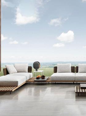 户外沙发房藤编组合民柚宿酒店PXL休闲防阳光庭院露天水防晒木藤