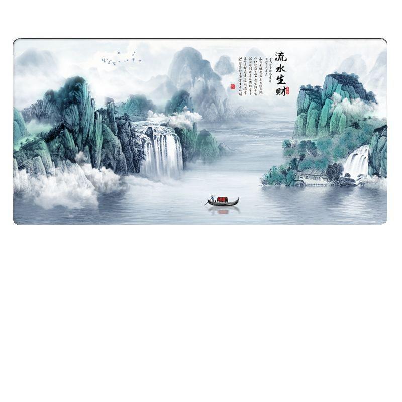 CL-035流水生财山水横版客厅挂画书房茶室客厅画大气办公室挂画