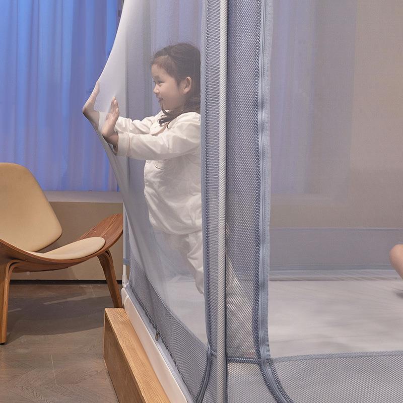 丝花边儿童防摔蚊SOO帐蚊帐家用蕾a1纹米8床三开门方型文帐类加密