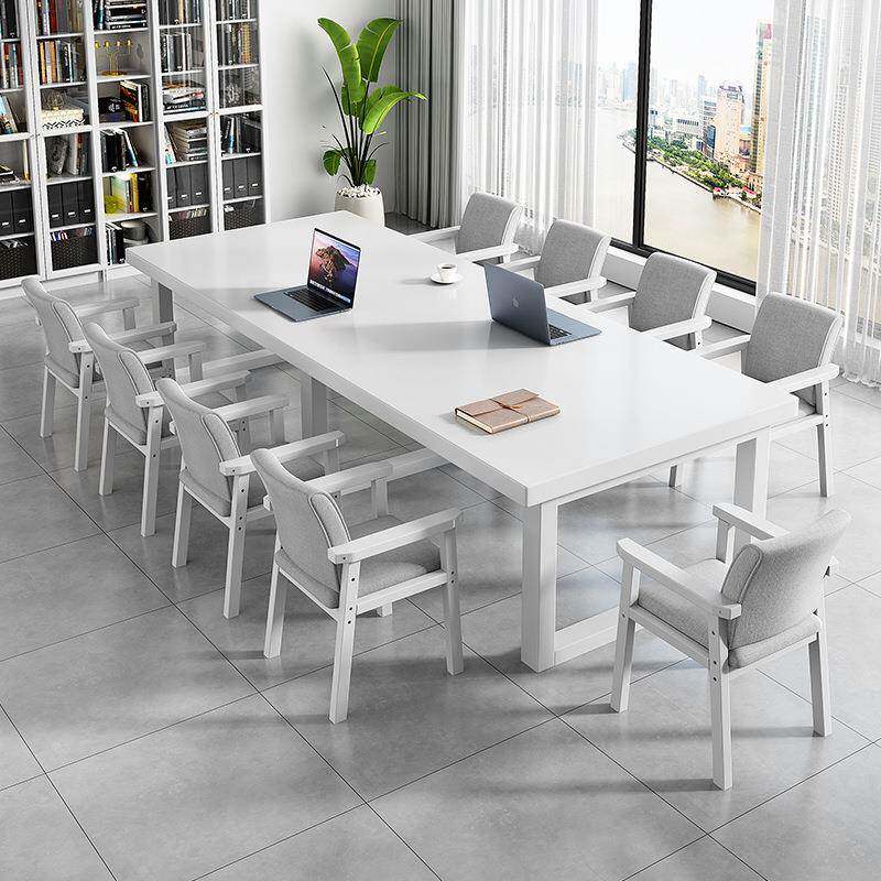 实木大会议桌长桌约现代简洽谈办长公桌椅组合方形长无品牌/条桌