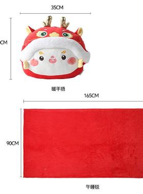 室可爱午睡抱枕毯子二一LLR抱枕被子加厚秋冬车内办午合休公毛毯