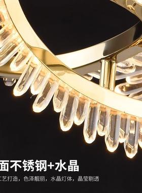 202约5新款餐厅吊灯轻奢设计师合简长桌组HKY饭厅长形方水晶餐吊