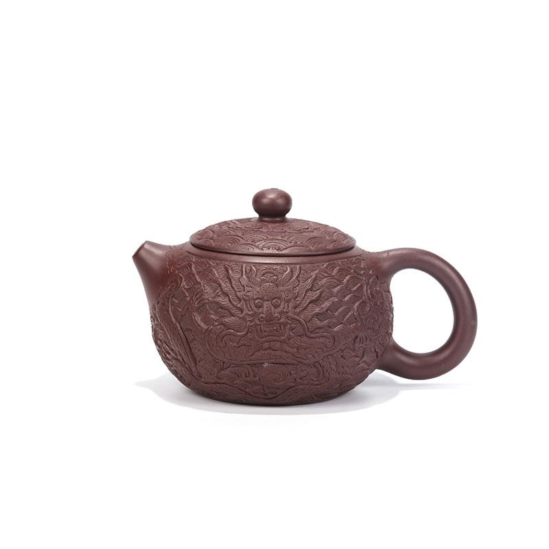 紫砂手壶宜厂家直销MH9K兴原矿紫泥名家龙工雕西施茶壶茶具