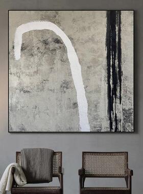 顺丰】手绘MDW制抽象油画手正方形客厅玄关装饰画工绘厚肌纯理壁