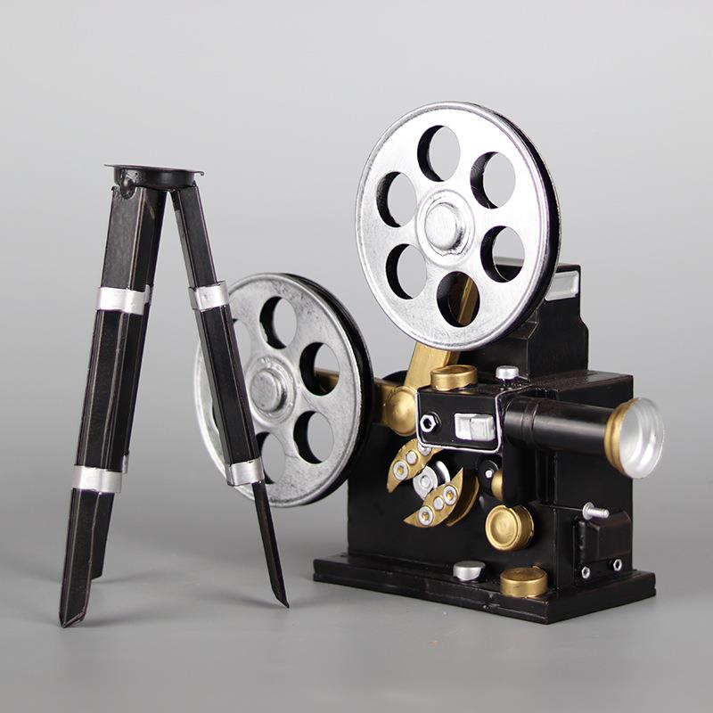 复古仿真放映机模品型怀旧创意橱店铺影院窗陈装饰EDD摆件摄列影