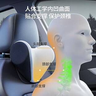 汽车颈枕U设计麂皮绒布护效颈枕型有缓解颈53部疼痛头枕车用内饰