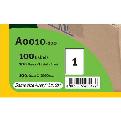 普林泰科（printe）A4标不QXR干胶打印标签c地址打印签100张/包