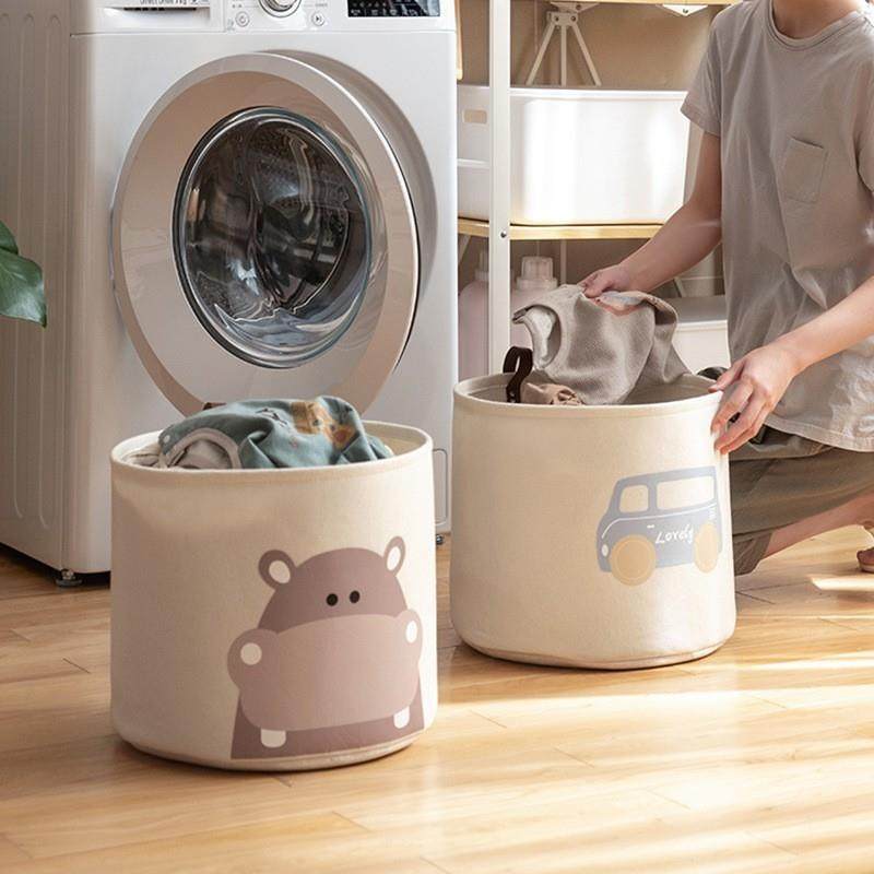 纳毛毡收筐童玩具纳收纳篮儿圆形收桶小清新35印花可折叠脏衣桶,收纳整理,脏衣篮,淘宝优惠券,粉丝福利购,淘宝优惠卷