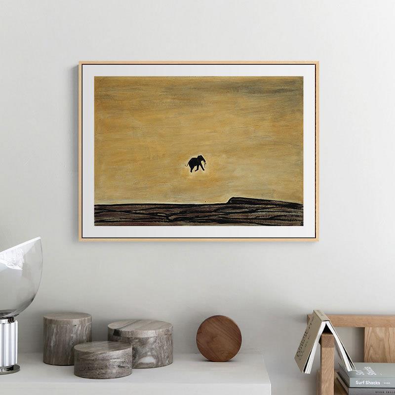 玉装常客饰画奔跑的小象现代艺术象动物20221009抽装饰画餐厅挂画图片