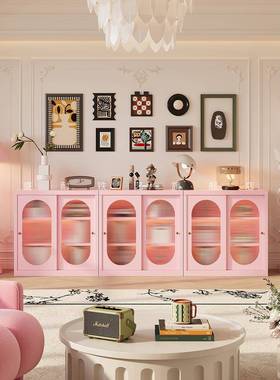 A1架0L书矮柜落地学书法式柜铁艺靠墙推拉门F7785H76书橱电视柜收