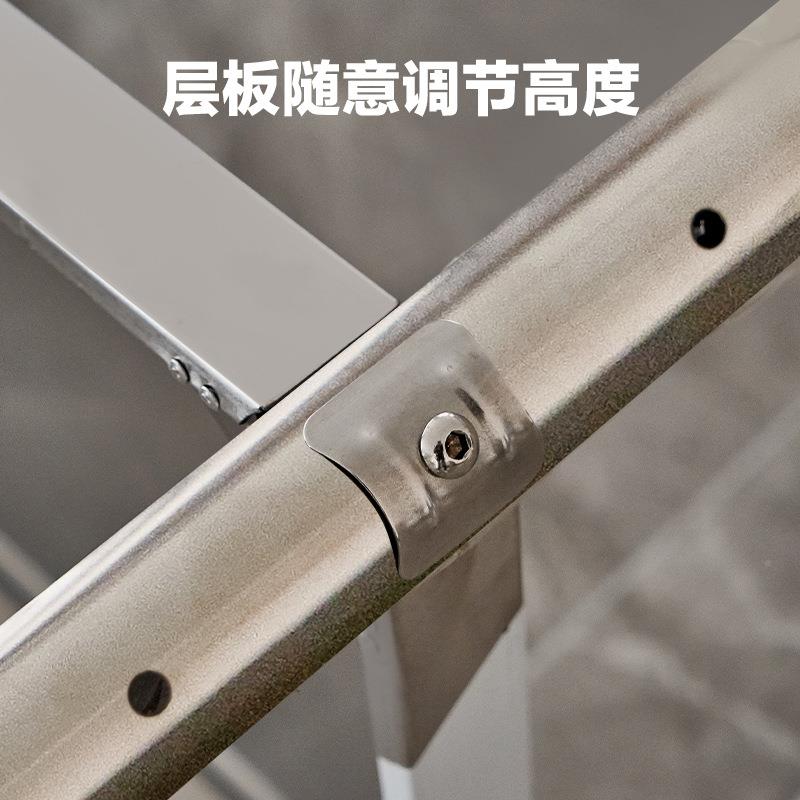 不锈钢双板层工作台加厚家用用酒店厨房打商荷台打1作包案操台图片