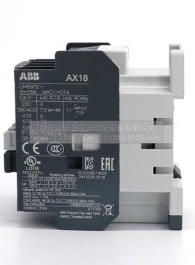 ABB原装/AX交流接触器AX18-0-10-80*220-20V5VMS0Hz20-240V60Hz