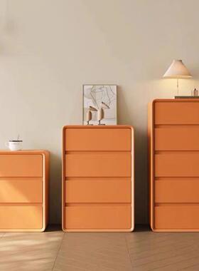 全木意式白色实奶风五斗柜油收纳柜YSK储卧室物柜客厅三斗餐边柜